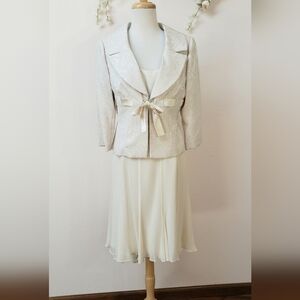 Maggy London Cream Wedding Dress with Jacket